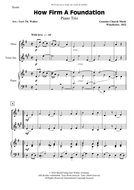 How Firm A Foundation (arr. Gert Th. Walter)
