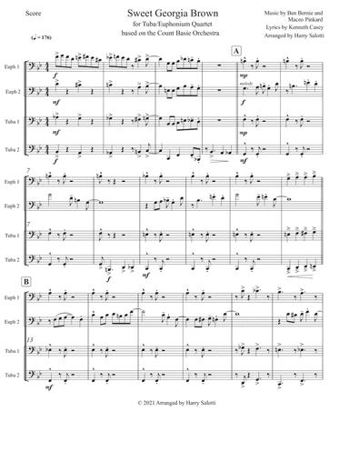 Sweet Georgia Brown Arranged for Tuba/Euphonium Quartet (arr. Harry Salotti)