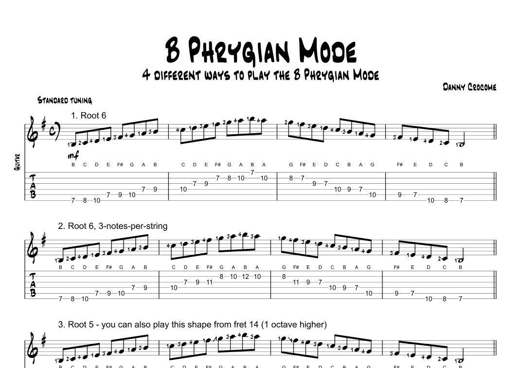 B Phrygian Mode (4 Ways to Play)