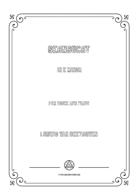 Beethoven-Sehnsucht in e minor,for voice and piano (arr. MSM)