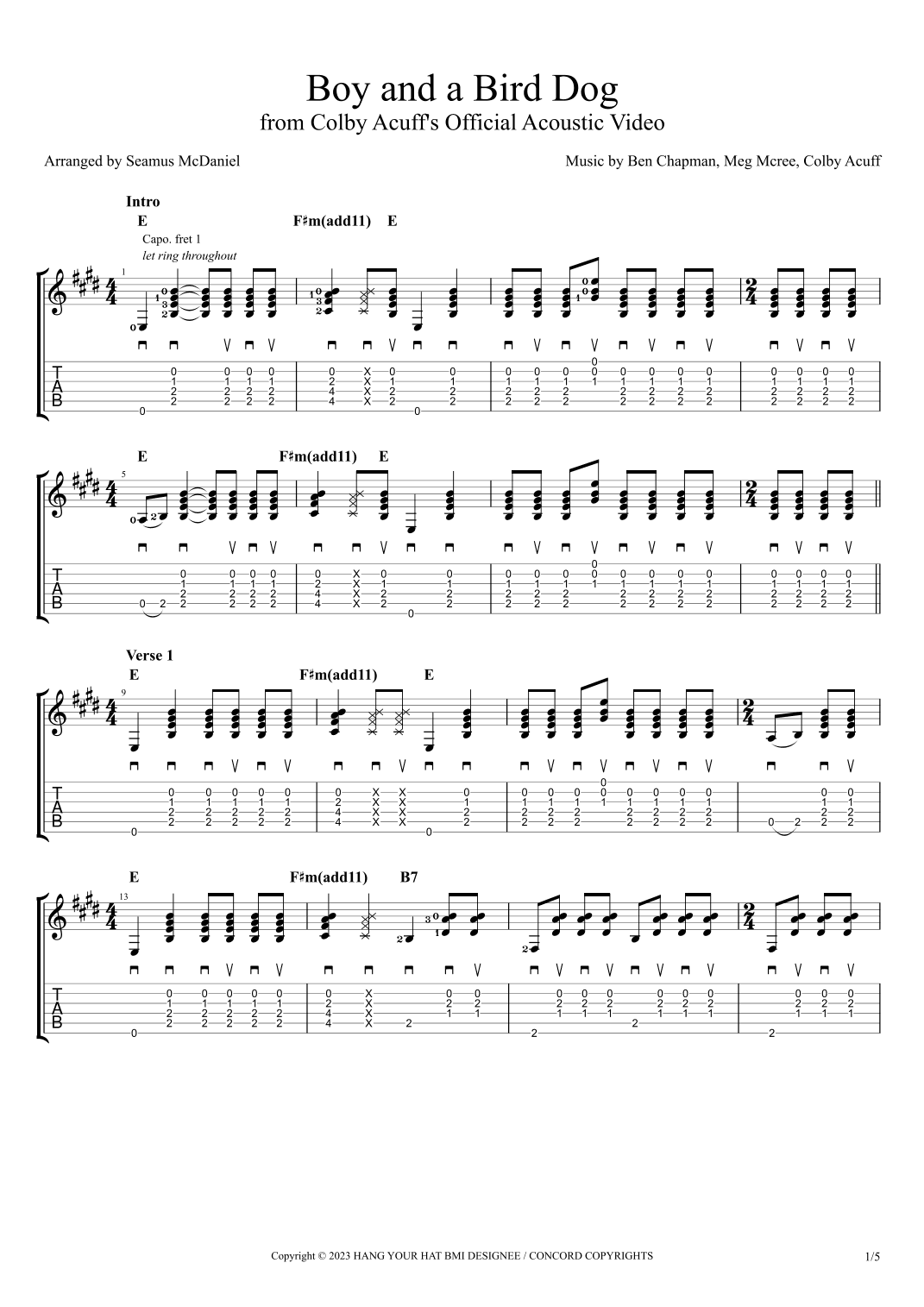 Boy And A Bird Dog (arr. Seamus McDaniel)
