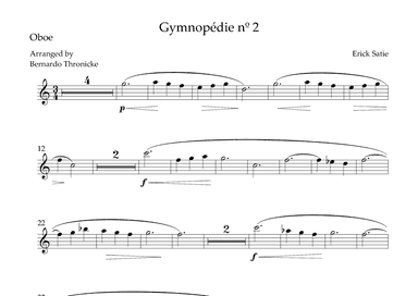 Gymnopédie nº 2 - For Oboe (arr. Bernardo Thronicke)