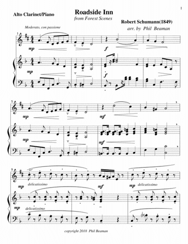 Roadside Inn-Schumann-Alto Clarinet and piano (arr. Phil Beaman)