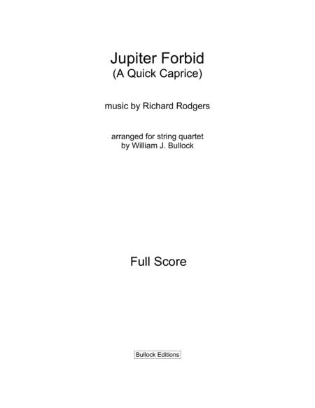 Jupiter Forbid (arr. William J. Bullock)