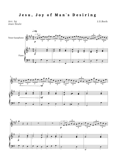 Jesu, Joy of Man's Desiring (arr. Jean Szulc)