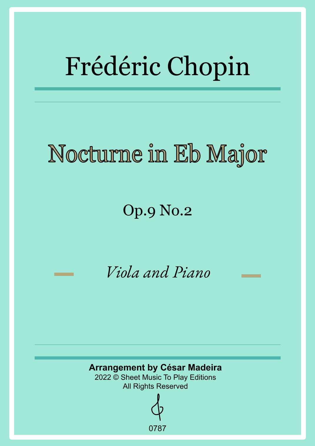 Nocturne Op.9 No.2 by Chopin - Viola and Piano (Full Score) (arr. César Madeira)