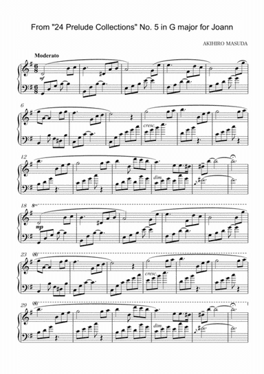 From "24 Prelude Collections" No. 5 in G major