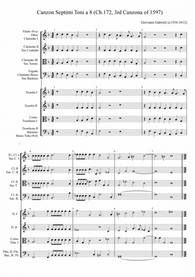 G. Gabrieli - Canzon per sonar septimi toni a 8, Ch.172 (for Wind Orchestra) (arr. Xlomeg)