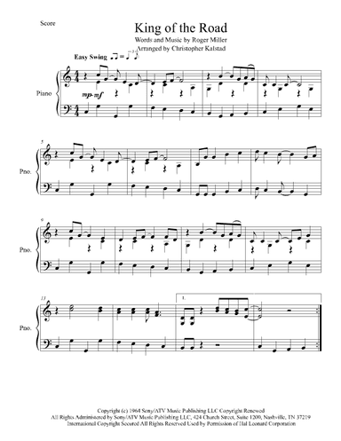 King Of The Road (arr. Christopher Kalstad)