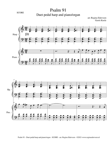 Psalm 91 - Duet pedal harp and piano/organ