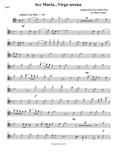 Low Brass-Ave Maria Josquin-Parts (arr. Bud Caputo)