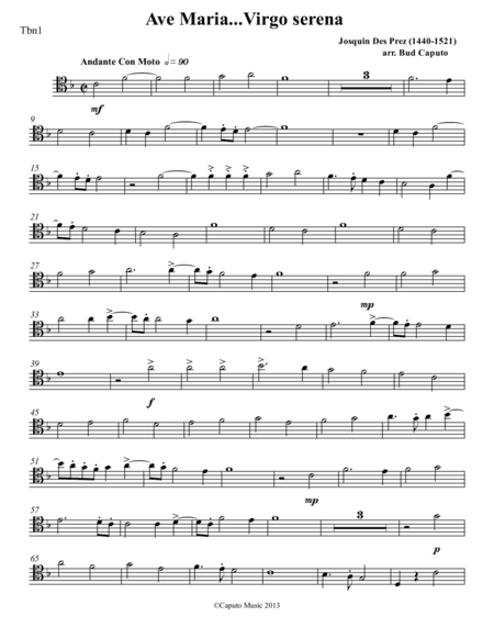 Low Brass-Ave Maria Josquin-Parts (arr. Bud Caputo)