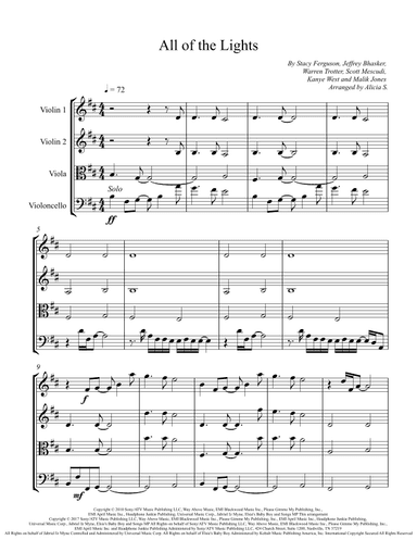 All Of The Lights (arr. Alicia S.)