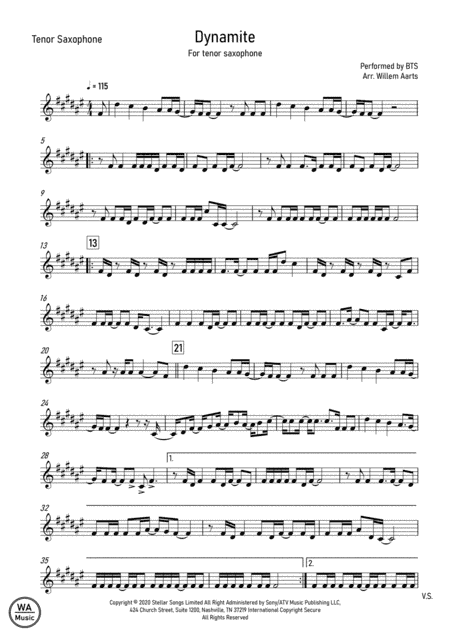Dynamite (arr. Willem Aarts)