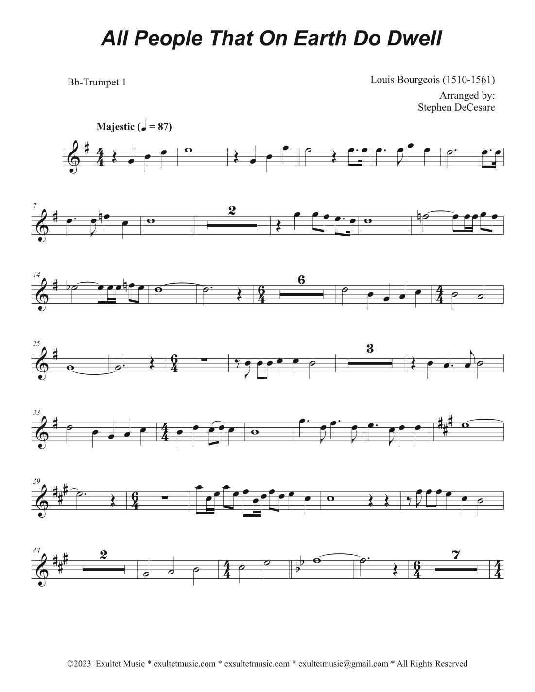 All People That On Earth Do Dwell (Accompaniment Package) (Brass Quartet - Alt.) (Key of F) (arr. Stephen DeCesare)