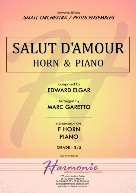 Salut d'Amour - LiebesGruss - EDWARD ELGAR - FRENCH HORN and PIANO - Arrangement by Marc GARETTO (arr. Marc GARETTO)