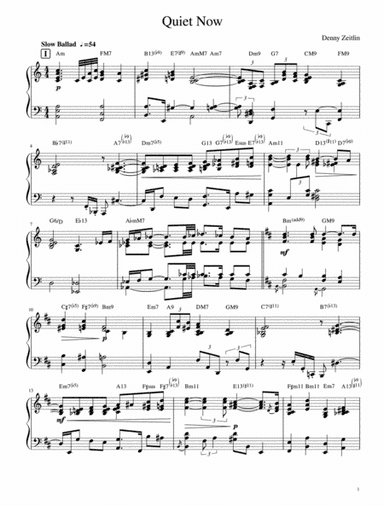 Quiet Now (arr. Bill Evans)