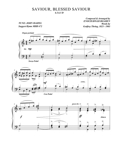 Hymn tune ( John Haizel ) Arrangement