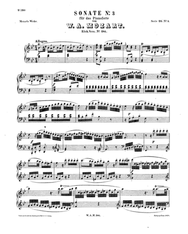 Mozart - Piano Sonata No.3 (arr. Wesley Mekilis)