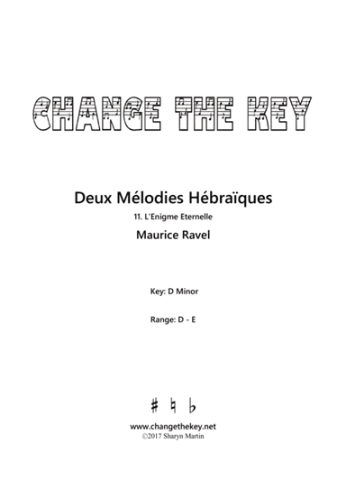 Deux Melodies Hebraiques - L'Enigme Eternelle - D Minor (arr. Change the Key)