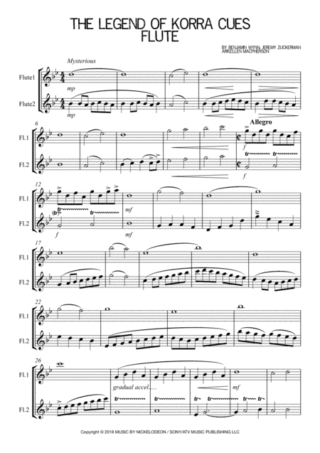 The Legend Of Korra Cues (arr. Ellen Macpherson)