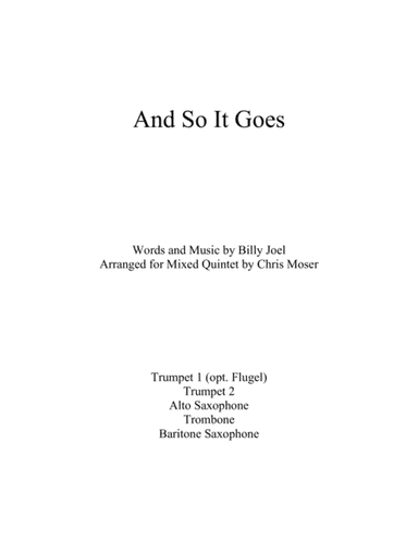 And So It Goes (arr. Chris Moser)