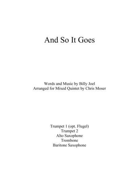 And So It Goes (arr. Chris Moser)