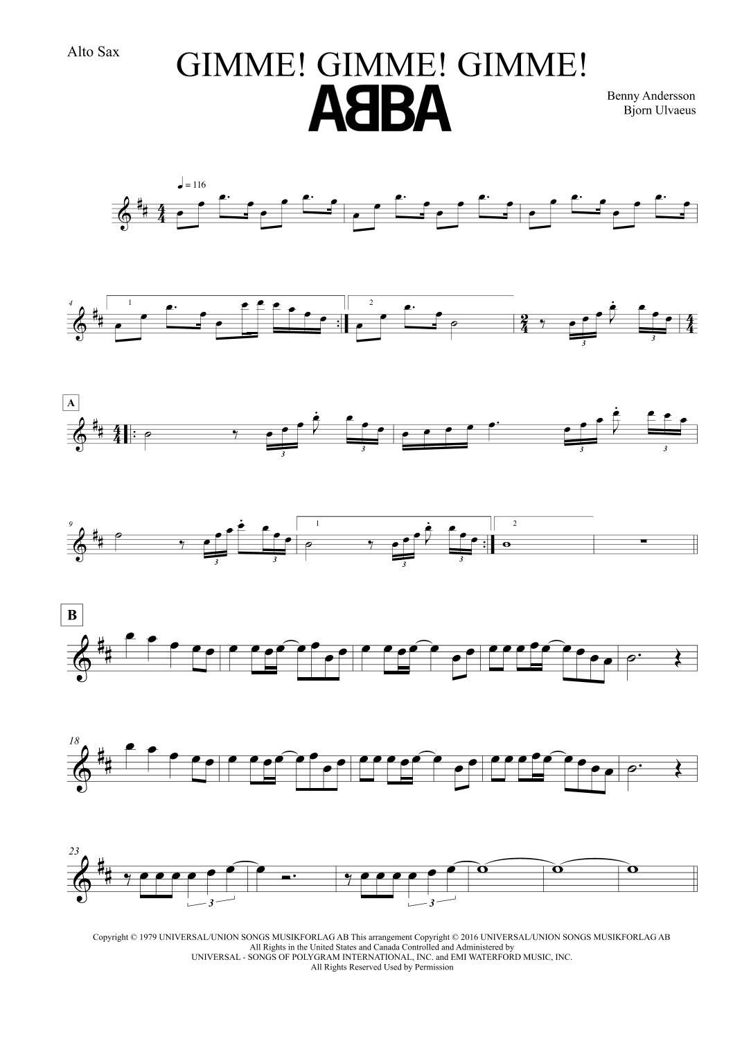 Gimme! Gimme! Gimme! (a Man After Midnight) (arr. Leo Silva)