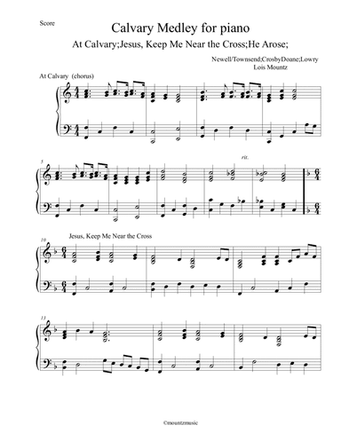 Calvary Medley for Piano/Keyboard (arr. Lois Mountz)