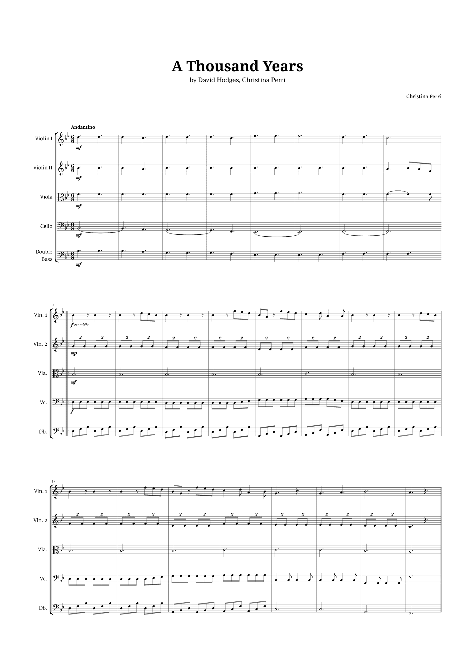 A Thousand Years (arr. Langanho)
