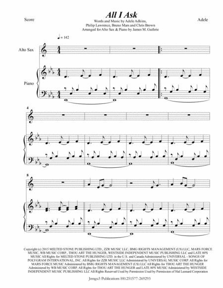 All I Ask (arr. James M. Guthrie, ASCAP)