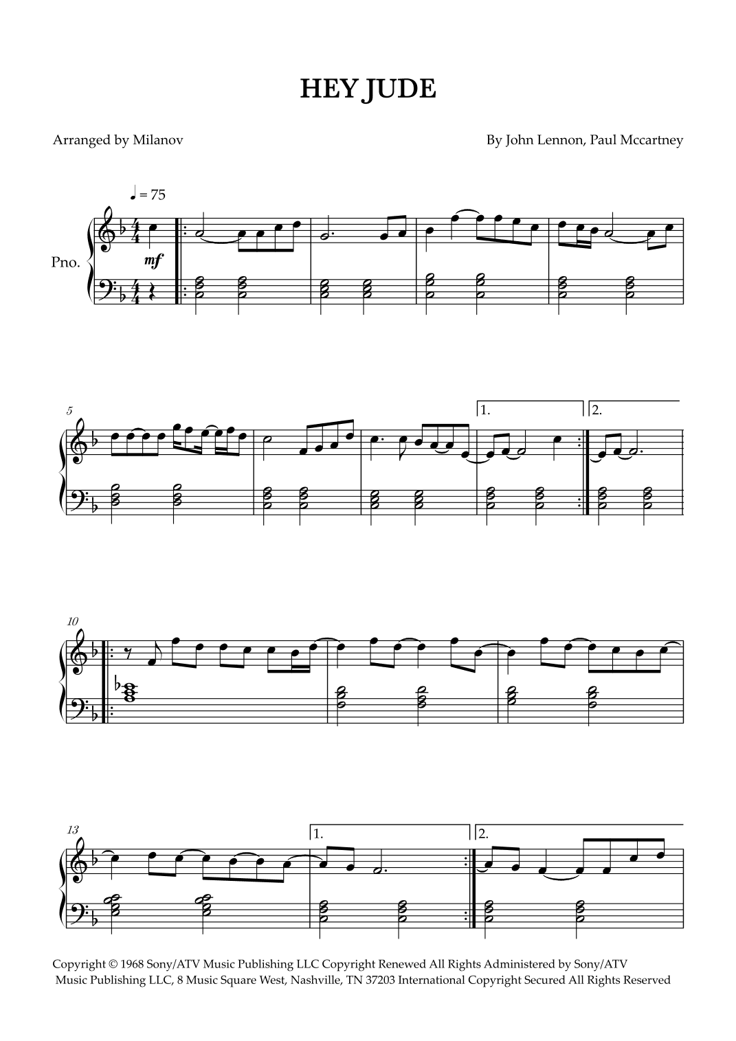 Hey Jude (arr. Milanov)