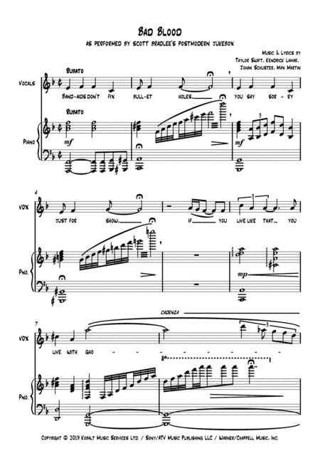Bad Blood (arr. Isaac Bartels)