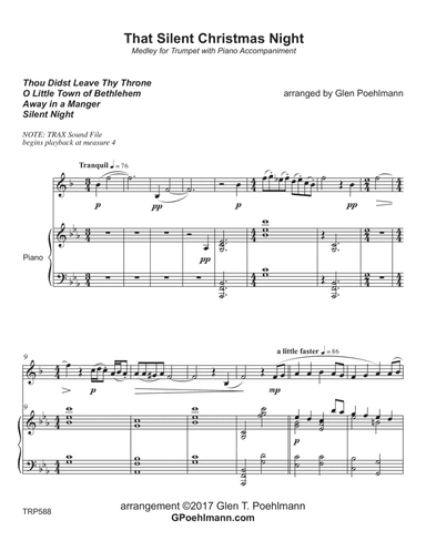 THAT SILENT CHRISTMAS NIGHT (medley) - TRUMPET SOLO with Piano Accompaniment (arr. Glen Poehlmann)
