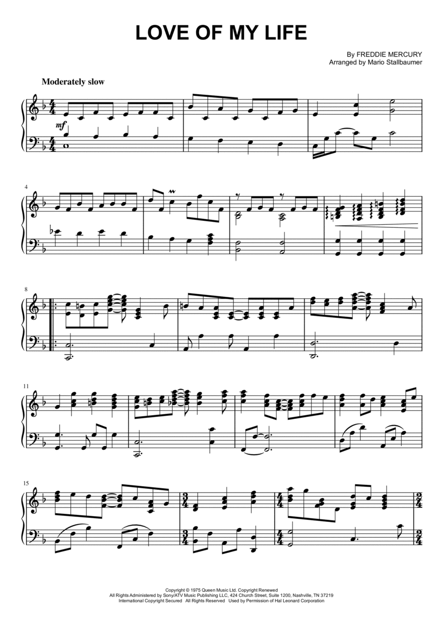 Love Of My Life (arr. Mario Stallbaumer)