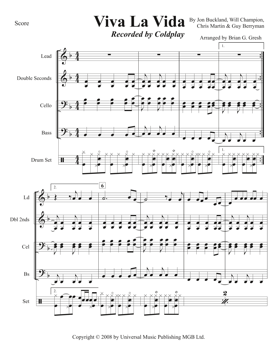 Viva La Vida (arr. Brian G Gresh)