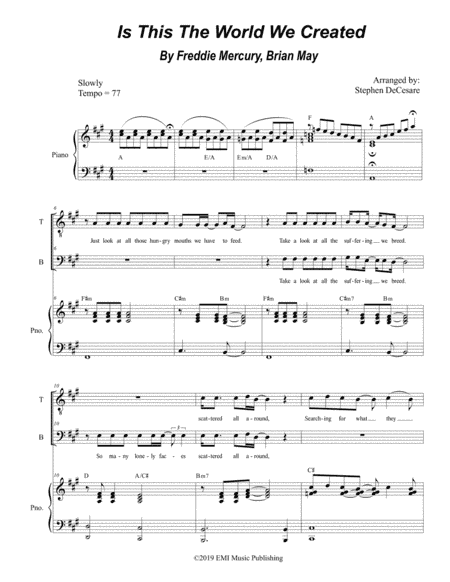 Is This The World We Created...? (arr. Stephen DeCesare)