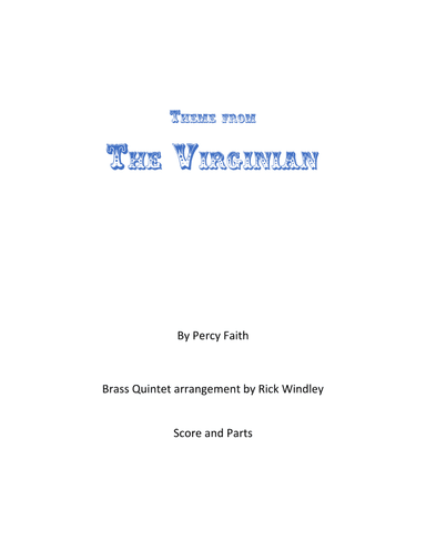 The Virginian (arr. Rick Windley)