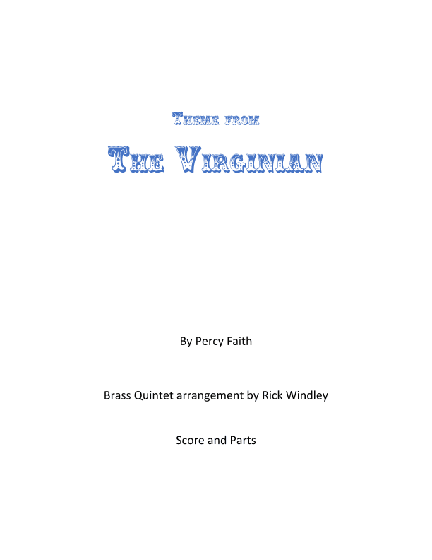 The Virginian (arr. Rick Windley)