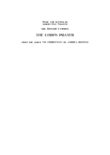 The Lord's Prayer (arr. Richard Campbell)