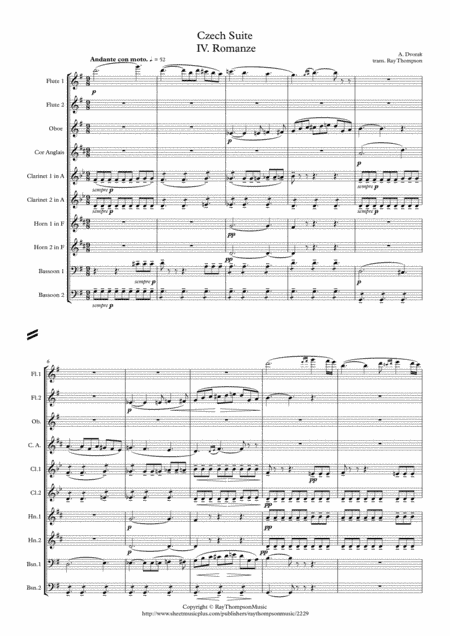 Dvorak: Czech Suite Op.39  Mvt.IV Romanze - wind dectet (arr. Ray Thompson)