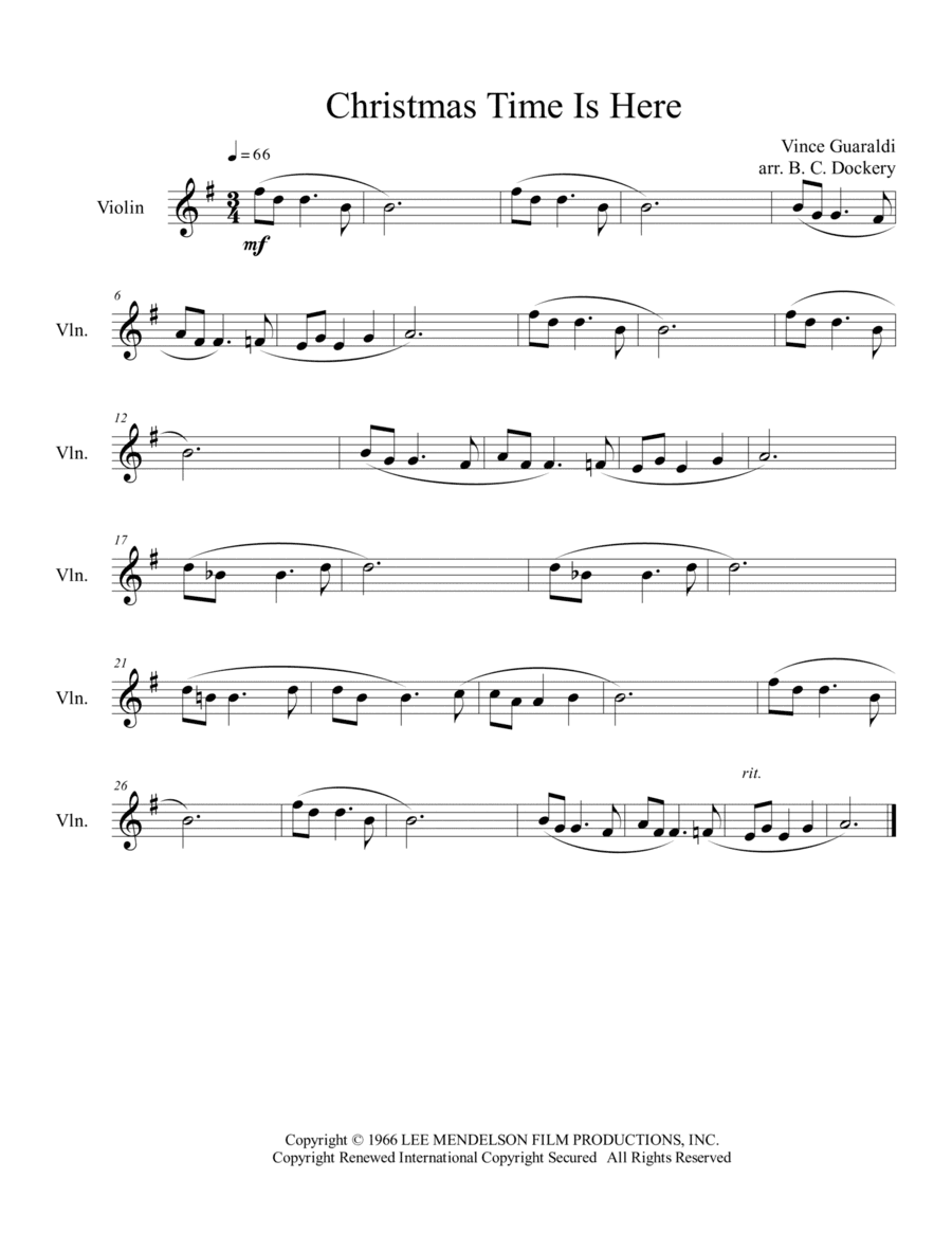 Christmas Time Is Here (arr. B. C. Dockery)