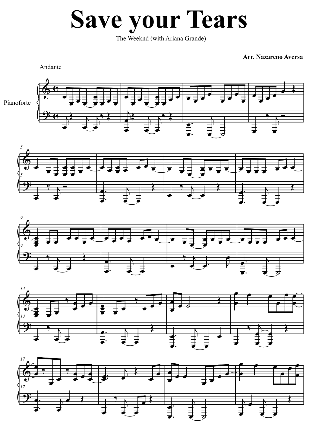 Save Your Tears Remix (arr. Nazareno Aversa)