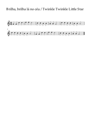 Brilha brilha lá no céu / Twinkle twinkle little star (arr. Tiago Jose Neto Parra Amorim Pinto)