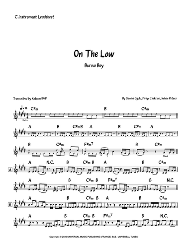 On The Low (arr. Katsumi WF)