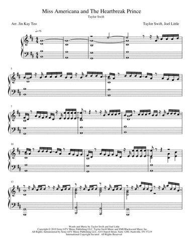 Miss Americana & The Heartbreak Prince (arr. Jin Kay Teo)
