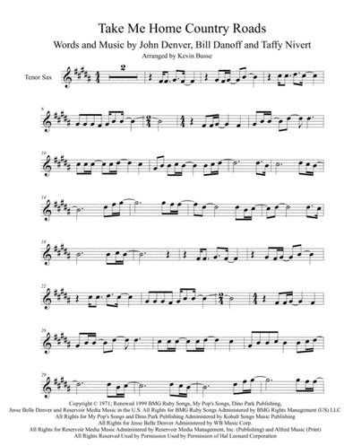 Take Me Home, Country Roads (arr. Kevin Busse)
