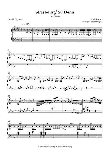 Strasbourg / St. Denis (arr. Xavier Baptista)