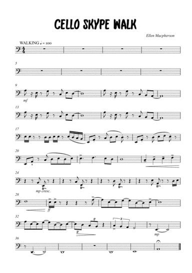 Cello Skype Walk by Ellen Macpherson (Trio for Cello, Piano & Bass)
