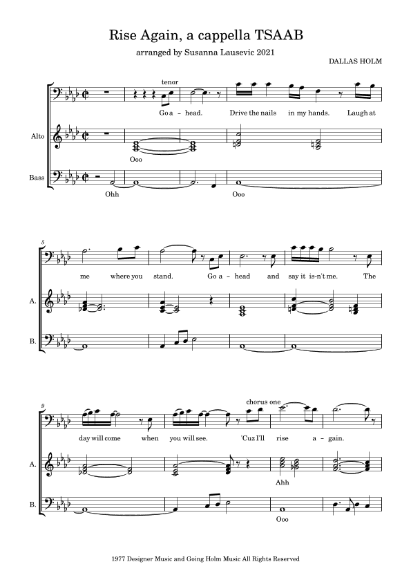 Rise Again (arr. Susanna Lausevic)